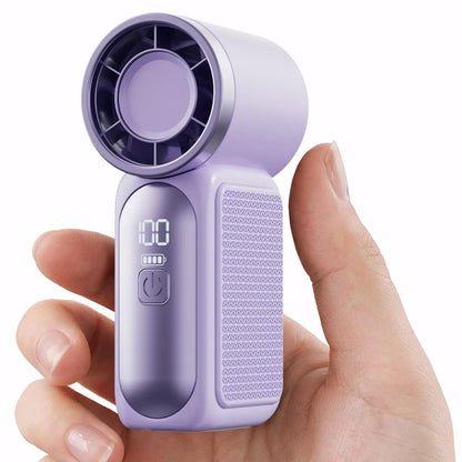 Portable Handheld Mini Fan, 6 Speeds 16900 RPM High Velocity Personal Fan with LED Display, USB Rechargeable, Mini Fan with Lanyard for Makeup, Travel, Outdoor Fan for Women Girl Gift Multifunctional