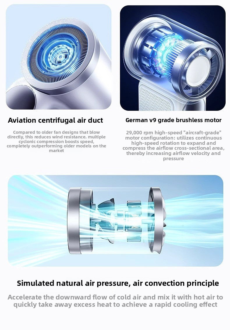 Portable USB Rechargeable Handheld Fan with Digital Display