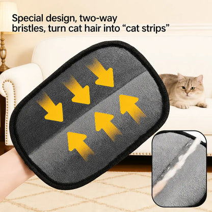 [Upgraded] Pet Hair Removal Glove for Cats & Dogs, Reusable Electrostatic Fur Remover Mitt, Large Grooming Glove for Couch, Furniture, Carpet & Car Seats, Includes Cat Keychain