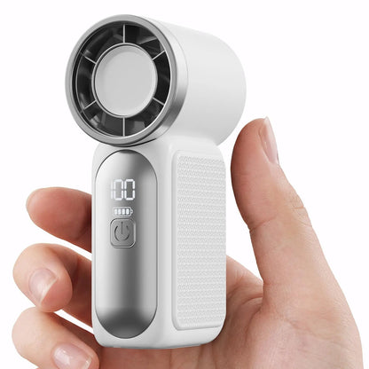 Portable Handheld Mini Fan, 6 Speeds 16900 RPM High Velocity Personal Fan with LED Display, USB Rechargeable, Mini Fan with Lanyard for Makeup, Travel, Outdoor Fan for Women Girl Gift Multifunctional