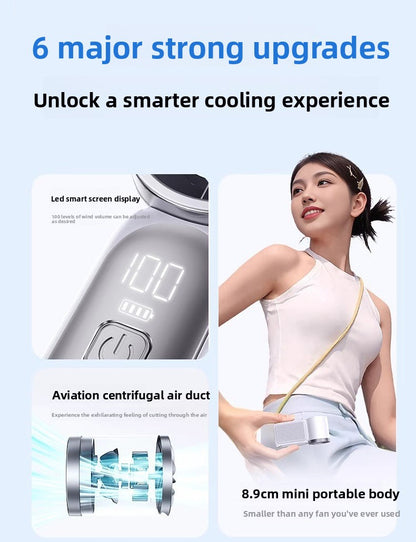 Portable USB Rechargeable Handheld Fan with Digital Display